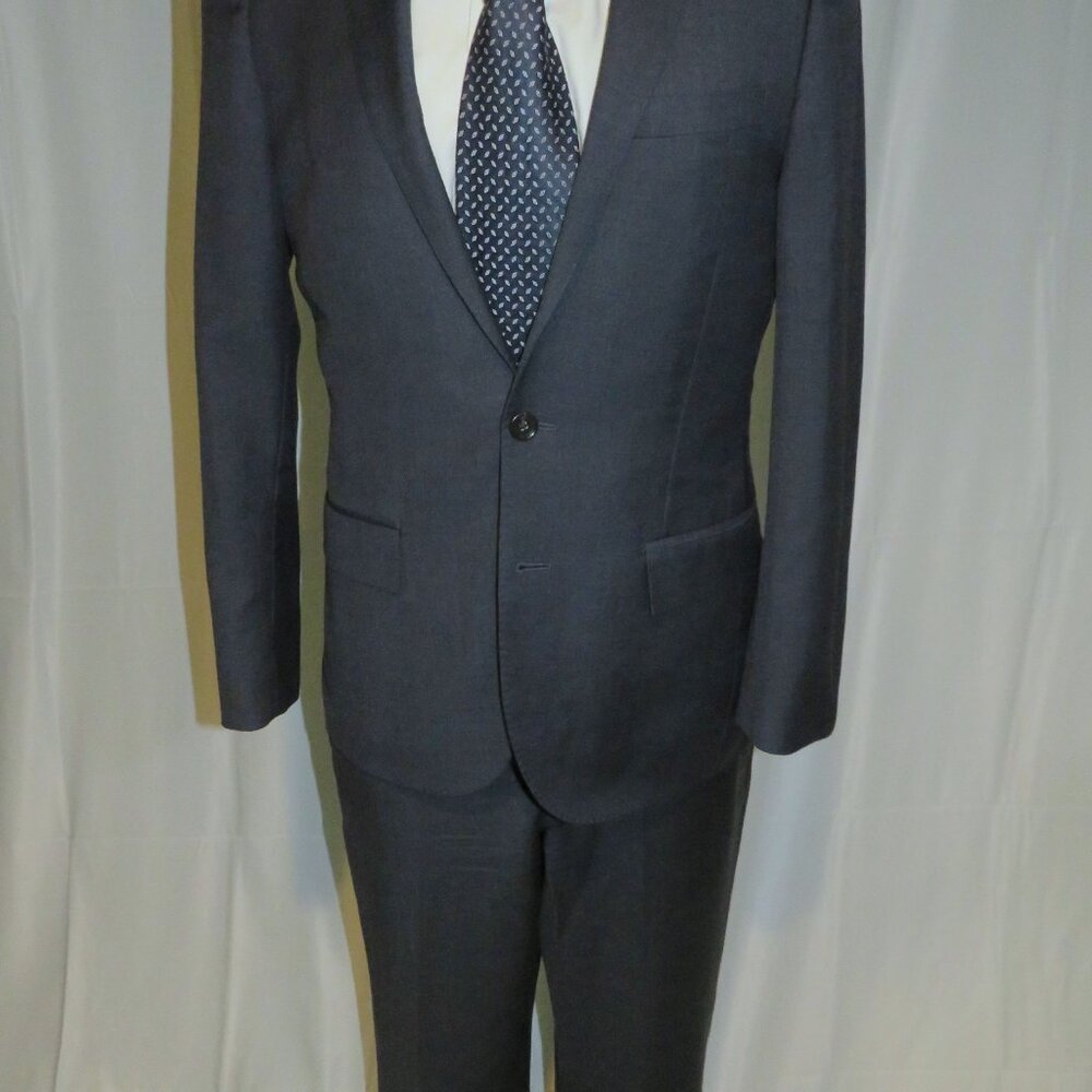 J. Crew Ludlow Tollegno Slate Blue Solid Knit Two Button Suit 36S - Picture 2 of 16